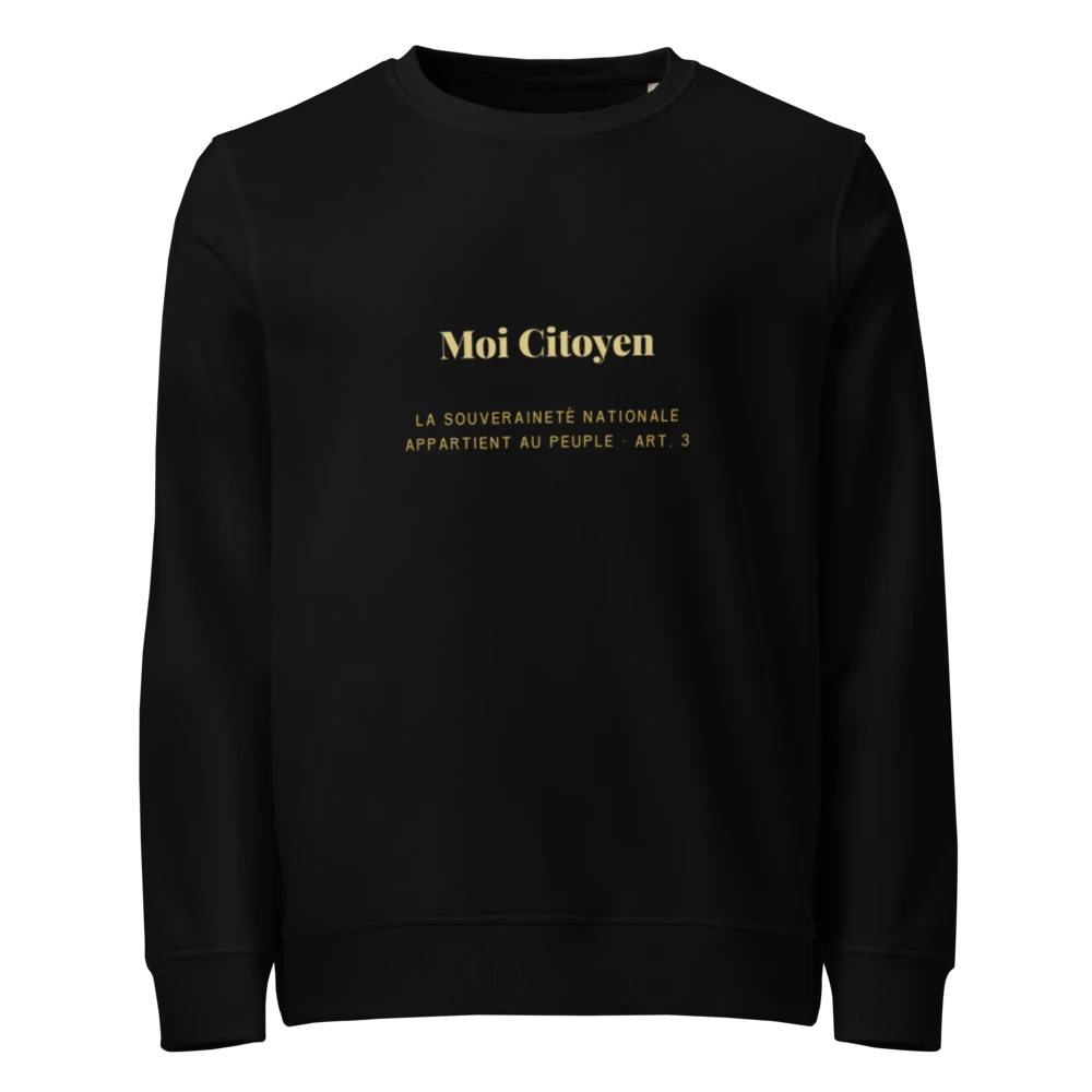 Sweat « Moi Citoyen » noir, collection Moi Citoyen