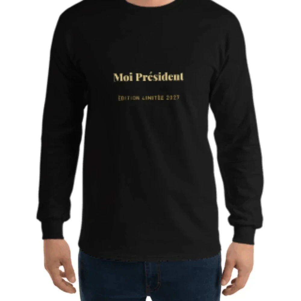 Manches longues « Moi Président » noir, collection Moi Président