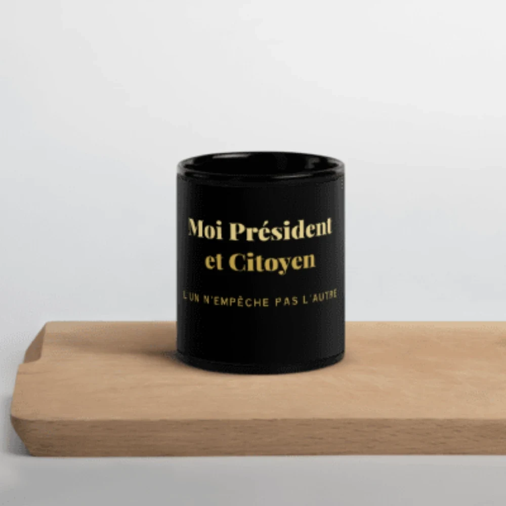 Mug « Président et Citoyen » noir, collection Moi Président et Citoyen