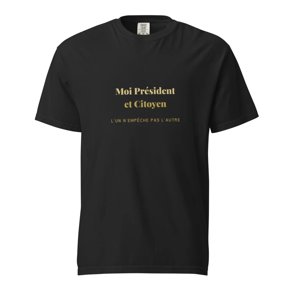 Tee « Président et Citoyen » noir, collection Moi Président et Citoyen